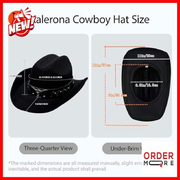 Adjustable Felt Cowboy Hat for Men & Women - Medium/Large Sizes main image 7